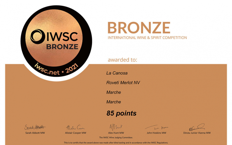 La Canosa Awards – IWSC Bronze